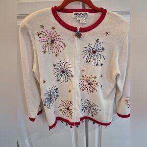 Festive Fireworks Cardigan Sweater